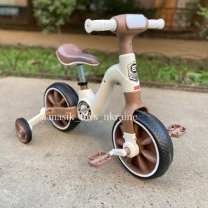 Велосипед-біговел, додаткові колеса, музика, світло, коричневий