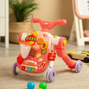 Ходунки-гойдалка, розвиваючий столик 5в1 Рожевий