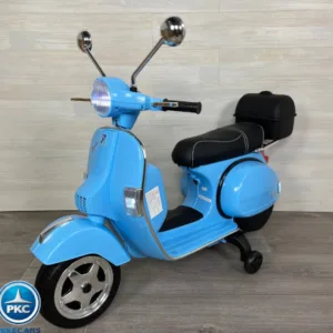 Електроскутер Vespa з багажником, МР3, синій M 4939EL-4