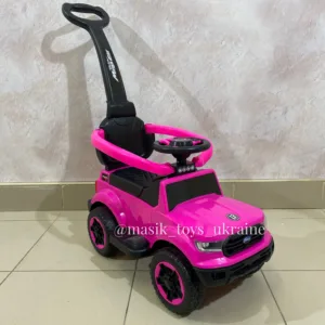 Каталка-електромобіль 2в1, МР3, педаль, M 4564B-8 рожева