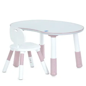 Столик зі стільчиком M 6179-8 рожевий МДФ+пластик