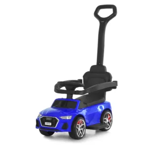 Каталка з ручкою, гумові колеса, підсклянник M 6254EL-4 синій