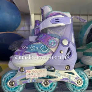 Ролики розсувні із захистом, шоломом M розмір 35-38, бузок