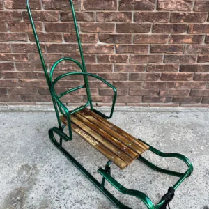 Дитячі санчата "Королівські" із переставною ручкою зелені