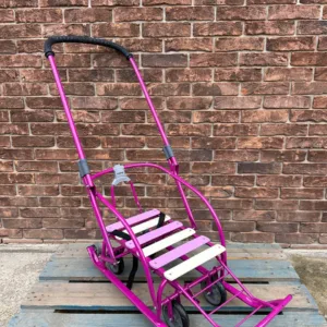 Санки-трансформери з колесами "Мрія" фуксія
