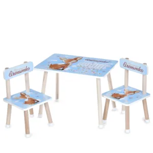 Дерев'яний столик з 2 стільчиками M 501-13 оленятко