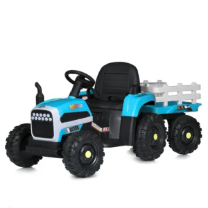 Електромобіль трактор з причепом M 5733EBLR-4 синій