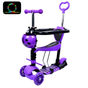 Самокат-біговел з ручкою бампером 5в1 JR 3-050-V фіолетовий