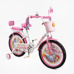Велосипед 20" Corso Emily кошик, прикраси, ручне гальмо, дзвіночок білий