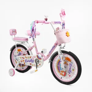 Велосипед 18" Corso Emily кошик, прикраси, ручне гальмо, дзвіночок рожевий