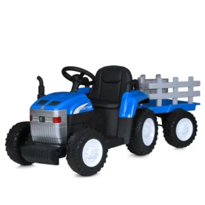 Електромобіль трактор з причепом M 6038EBLR-4 синій
