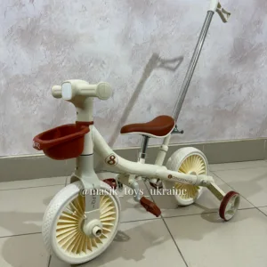 Велосипед-біговел 2в1 з ручкою Бежевий